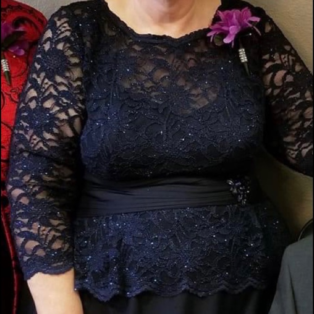 Blue mother of bride dress